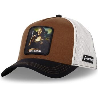 Casquette trucker marron Mona Lisa ART MONA Mona Gringa Famous Capslab