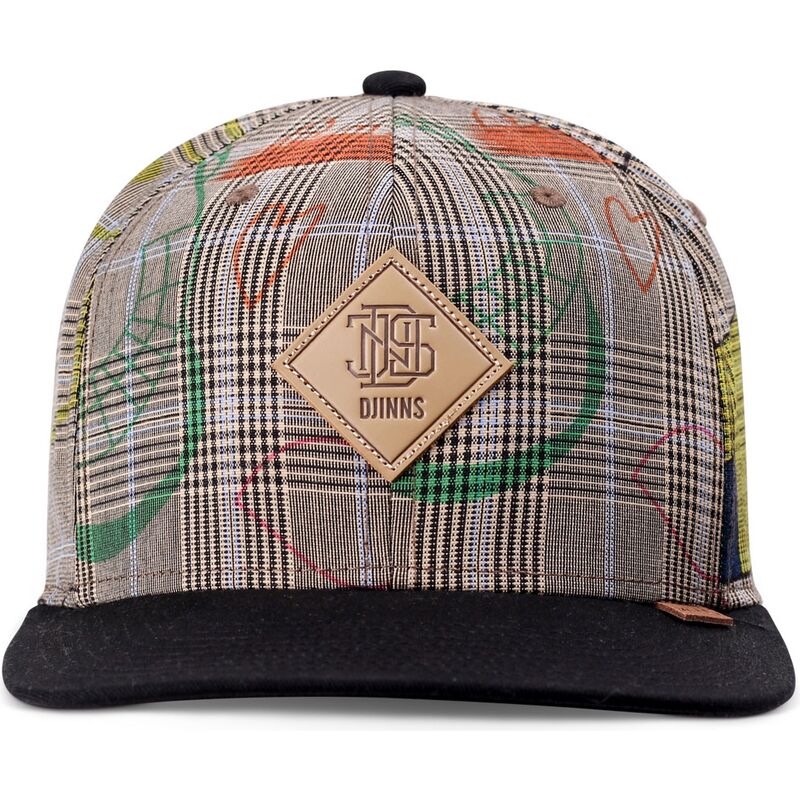 casquette-plate-grise-et-noire-snapback-crinklecheck-djinns