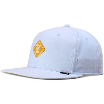 Djinns Flat Brim Yellow Logo OxfordContra Blue Snapback Cap