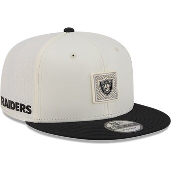 Casquette plate beige et noire snapback 9FIFTY Training Pack 2026 Las Vegas Raiders NFL New Era