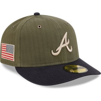 Cap curbată green ajustada 59FIFTY Pre-Curved American Herringbone de Atlanta Braves MLB de New Era