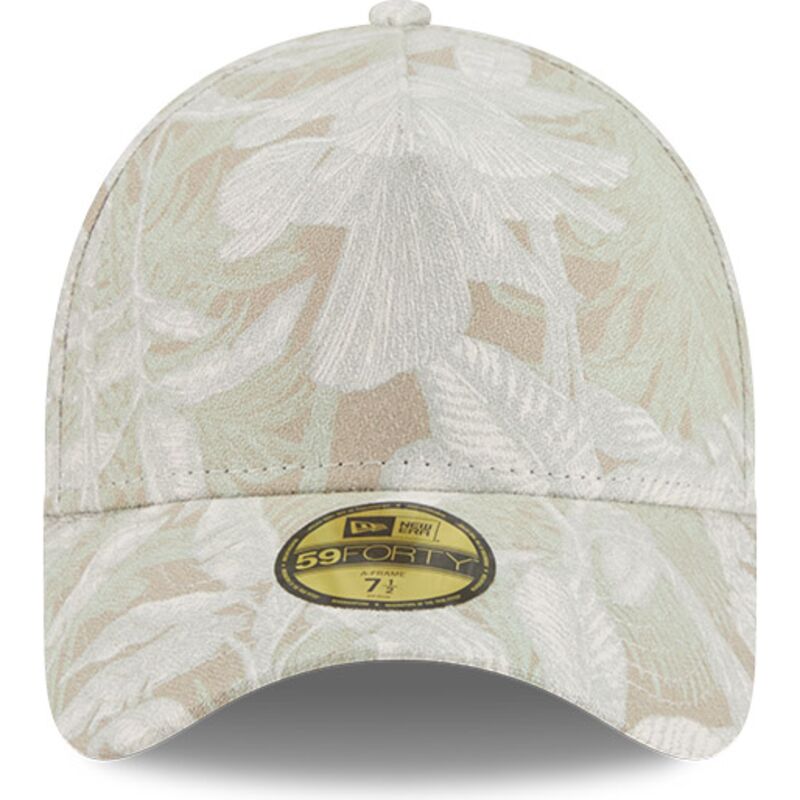 casquette-courbee-beige-ajustee-59forty-a-frame-leafy-palm-new-era casquette-courbee-beige-ajustee-59forty-a-frame-leafy-palm-new-era