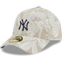 casquette-courbee-beige-ajustee-59forty-a-frame-leafy-palm-new-york-yankees-mlb-new-era