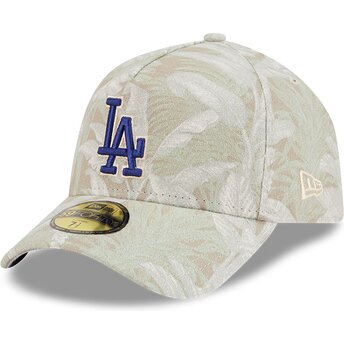 Șepci curbată bej ajustat 59FORTY A Frame Leafy Palm de Los Angeles Dodgers MLB de New Era