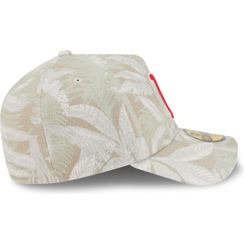 casquette-courbee-beige-ajustee-59forty-a-frame-leafy-palm-boston-red-sox-mlb-new-era