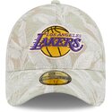 casquette-courbee-beige-ajustee-59forty-a-frame-leafy-palm-los-angeles-lakers-nba-new-era