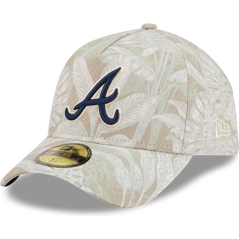 casquette-courbee-beige-ajustee-59forty-a-frame-leafy-palm-atlanta-braves-mlb-new-era