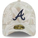 new-era-curved-brim-59forty-a-frame-leafy-palm-atlanta-braves-mlb-beige-fitted-cap