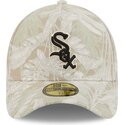 new-era-curved-brim-59forty-a-frame-leafy-palm-chicago-white-sox-mlb-beige-fitted-cap