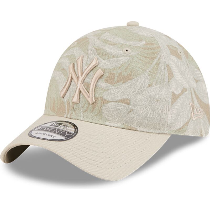 new-era-curved-brim-9twenty-leafy-palm-new-york-yankees-mlb-beige-adjustable-cap new-era-curved-brim-9twenty-leafy-palm-new-york-yankees-mlb-beige-adjustable-cap