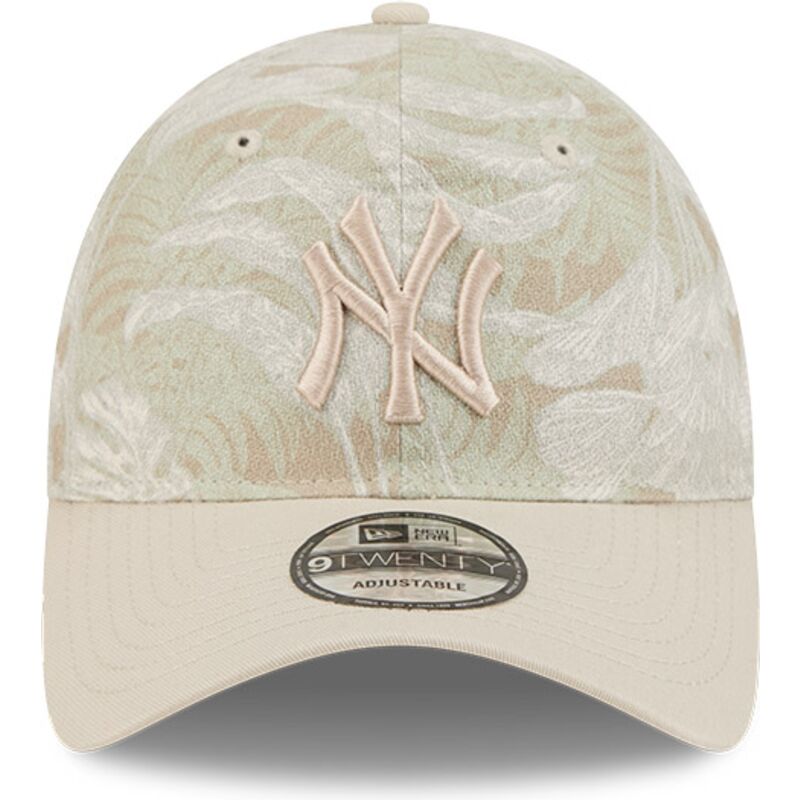 new-era-curved-brim-9twenty-leafy-palm-new-york-yankees-mlb-beige-adjustable-cap new-era-curved-brim-9twenty-leafy-palm-new-york-yankees-mlb-beige-adjustable-cap