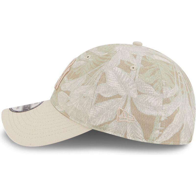 new-era-curved-brim-9twenty-leafy-palm-new-york-yankees-mlb-beige-adjustable-cap new-era-curved-brim-9twenty-leafy-palm-new-york-yankees-mlb-beige-adjustable-cap