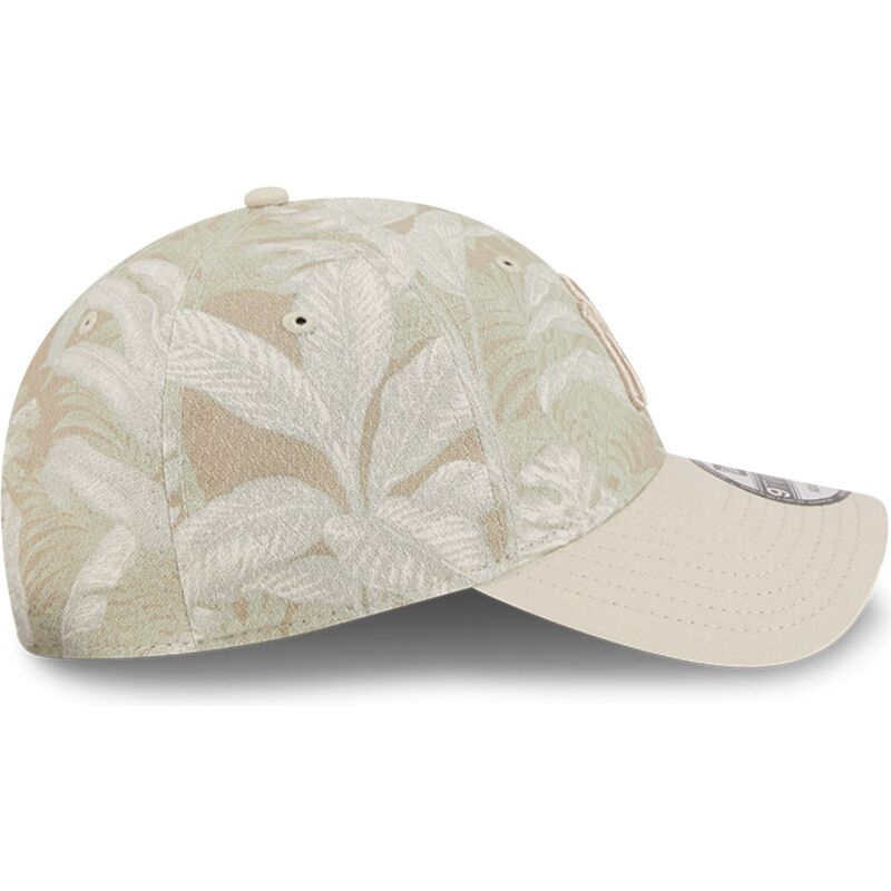 new-era-curved-brim-9twenty-leafy-palm-new-york-yankees-mlb-beige-adjustable-cap new-era-curved-brim-9twenty-leafy-palm-new-york-yankees-mlb-beige-adjustable-cap