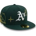 casquette-plate-verte-ajustee-59fifty-zodiac-oakland-athletics-mlb-new-era