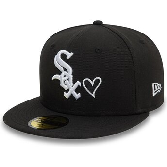 Șepci plată negru fitted 59FIFTY Heart Icon de Chicago White Sox MLB de New Era