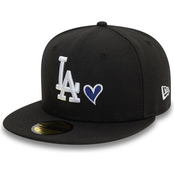 Cap plată black ajustada 59FIFTY Heart Icon de Los Angeles Dodgers MLB de New Era
