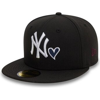 Cap plată black ajustada 59FIFTY Heart Icon de New York Yankees MLB de New Era