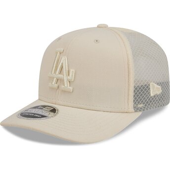 Cap curbată beige snapback 9SEVENTY Stretch Snap Color Pack de Los Angeles Dodgers MLB de New Era