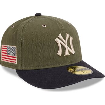 Cap curbată green ajustada 59FIFTY Pre-Curved American Herringbone de New York Yankees MLB de New Era