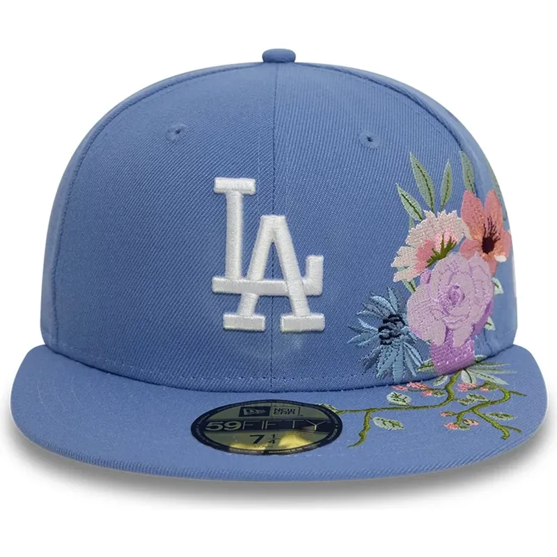 casquette-plate-bleue-ajustee-59fifty-floral-los-angeles-dodgers-mlb-new-era