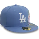 casquette-plate-bleue-ajustee-59fifty-floral-los-angeles-dodgers-mlb-new-era