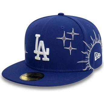 Șepci plată albastru fitted 59FIFTY Zodiac de Los Angeles Dodgers MLB de New Era