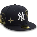 casquette-plate-bleue-marine-ajustee-59fifty-zodiac-new-york-yankees-mlb-new-era