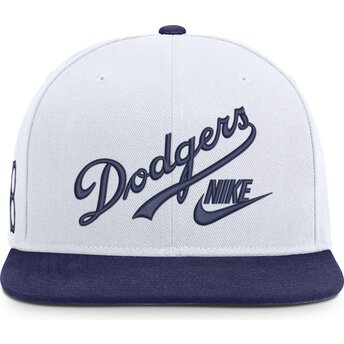 Cap plată white snapback Cooperstown Dri-Fit Pro Structured Square Bill de Los Angeles Dodgers MLB de Nike