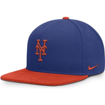 Nike Flat Brim Dri-Fit Pro Structured Square Bill New York Mets MLB Blue, Multicolor and Orange Snapback Cap