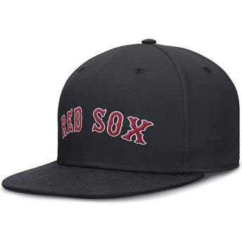 Șepci plată bleumarin fitted Dri-Fit True Structured Round Bill de Boston Red Sox MLB de Nike