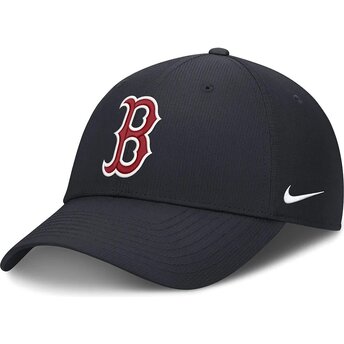 Nike Curved Brim Club Structured UV Poly Ripstop Boston Red Sox MLB Navy Blue Adjustable Cap