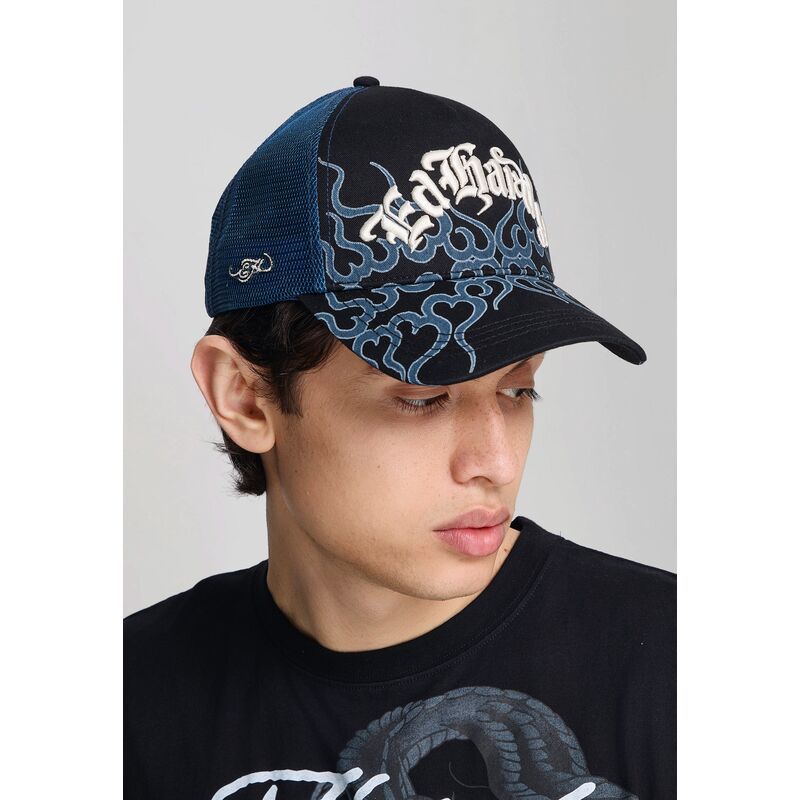 epci-curbata-negru-snapback-flaming-de-ed-hardy
