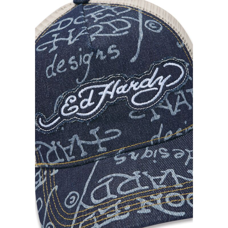 epci-curbata-bleumarin-snapback-don-denim-de-ed-hardy