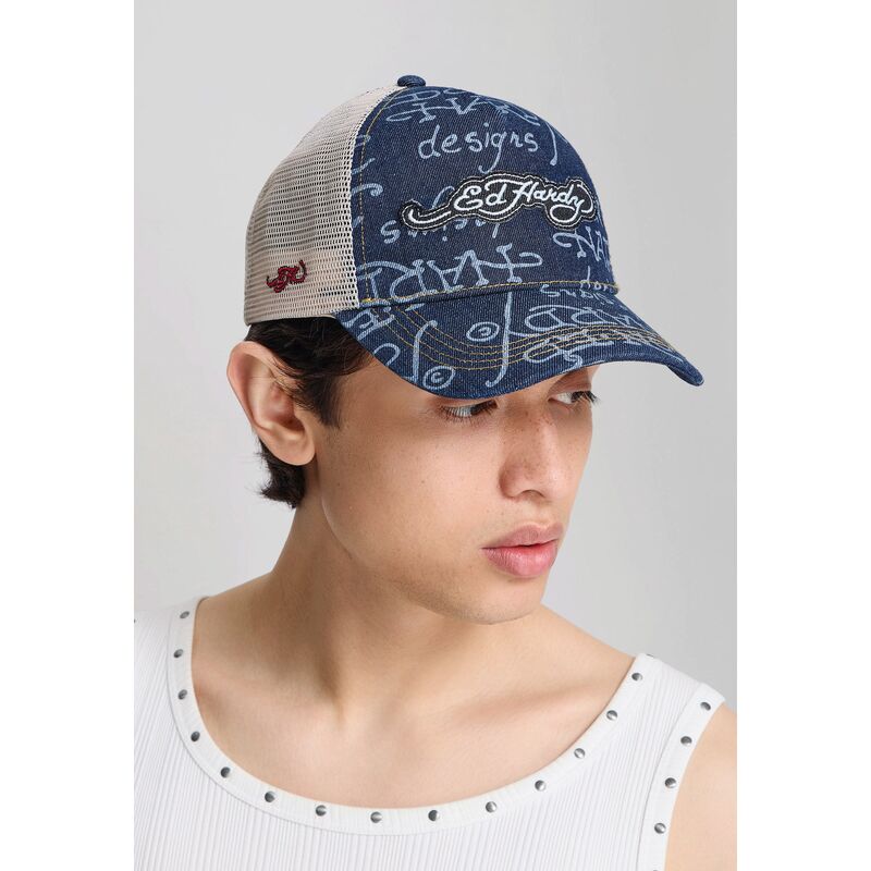 epci-curbata-bleumarin-snapback-don-denim-de-ed-hardy