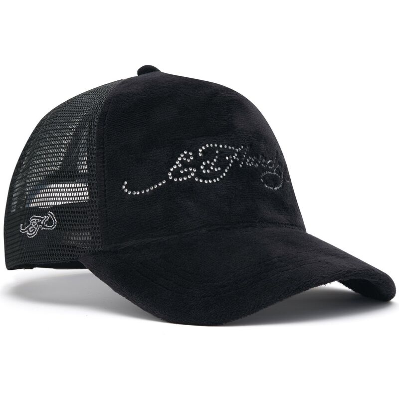 epci-curbata-negru-snapback-core-silver-diamante-velour-de-ed-hardy