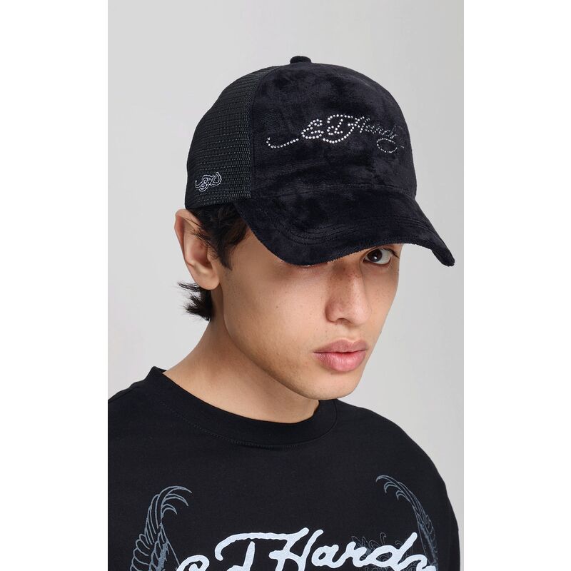 epci-curbata-negru-snapback-core-silver-diamante-velour-de-ed-hardy