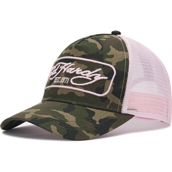 Șepci curbată camuflaj snapback rosa 1971 de Ed Hardy
