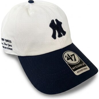 Șepci curbată bej reglabilă Clean Up Contemporary Two Tone de New York Yankees MLB de 47 Brand