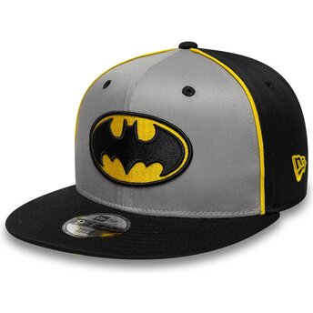 Șepci plată gri snapback pentru copii 9FIFTY Piping de Batman DC Comics de New Era
