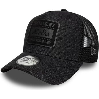 Șepci curbată negru snapback A Frame Patch Denim de New Era