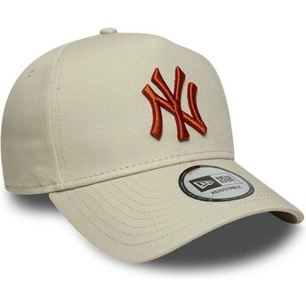 Șepci curbată bej snapback E Frame League Essential de New York Yankees MLB de New Era