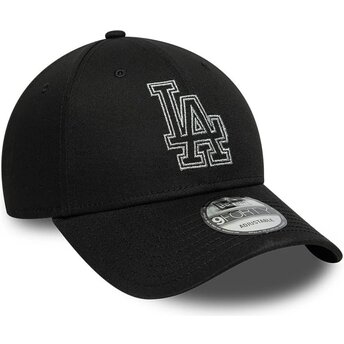 Șepci curbată negru reglabilă 9FORTY Metallic Outline de Los Angeles Dodgers MLB de New Era