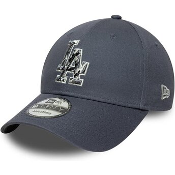 Șepci curbată gri reglabilă 9FORTY Outline Camo de Los Angeles Dodgers MLB de New Era