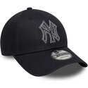 epci-curbata-bleumarin-reglabila-9forty-metallic-outline-de-new-york-yankees-mlb-de-new-era