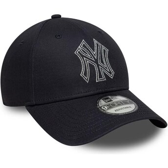 Șepci curbată bleumarin reglabilă 9FORTY Metallic Outline de New York Yankees MLB de New Era