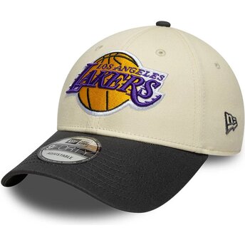 Șepci curbată bej reglabilă 9FORTY Colour Block de Los Angeles Lakers NBA de New Era
