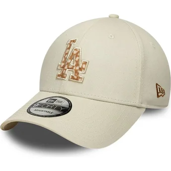 Șepci curbată bej reglabilă 9FORTY Faux Pony Infill de Los Angeles Dodgers MLB de New Era
