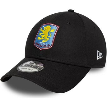 Șepci curbată negru reglabilă 9FORTY Core de Aston Villa Football Club Premier League de New Era
