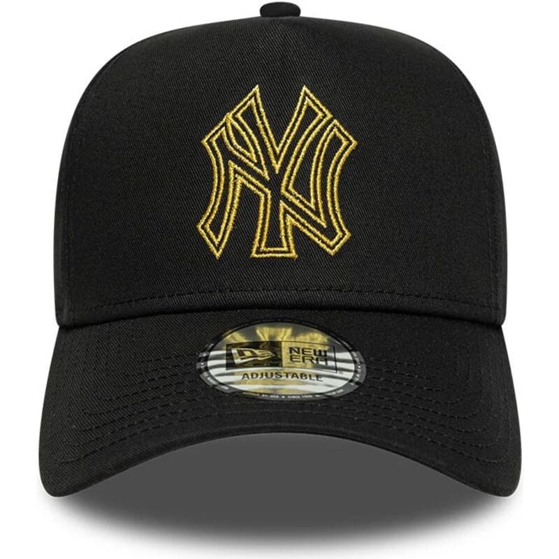 epci-curbata-negru-snapback-dorado-e-frame-metallic-outline-de-new-york-yankees-mlb-de-new-era