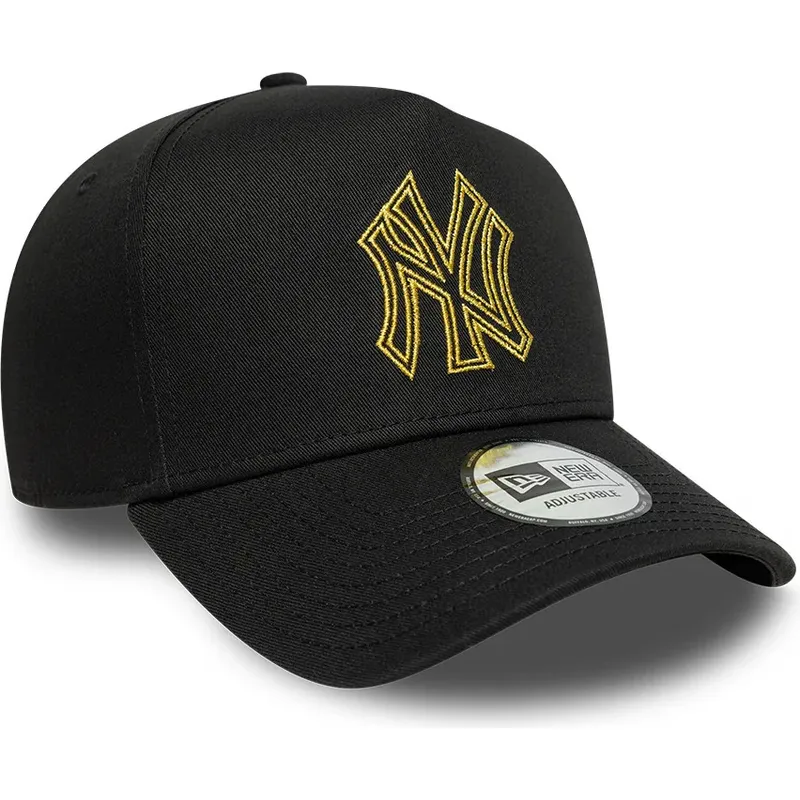 epci-curbata-negru-snapback-dorado-e-frame-metallic-outline-de-new-york-yankees-mlb-de-new-era